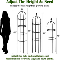 Garden Obelisk Trellis for Climbing Plants Outdoor 6 Ft Rose Bush Round Trellis