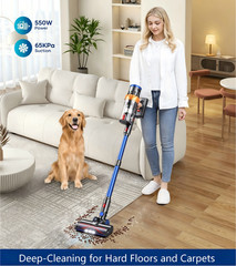 Cordless Vacuum Cleaner 550W Max 45kpa Brushless Motor 65min Runtime HEPA V28