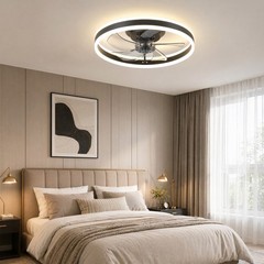 20″ Modern LED Ceiling Fan Lights Flush Mount Light kit With APP Remote Control