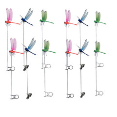 12Pcs Indoor & Outdoor Fake Dragonfly Rod Clip, Dragonfly Clip Bug Repellent, 3D