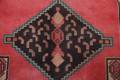 Vintage Pink Traditional Area Rug 5×11 Hand-knotted Wool Geometric for Any Room