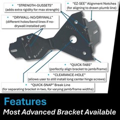 Door Install Kit Max Strength Secures Both Sides Door Stud Bracket