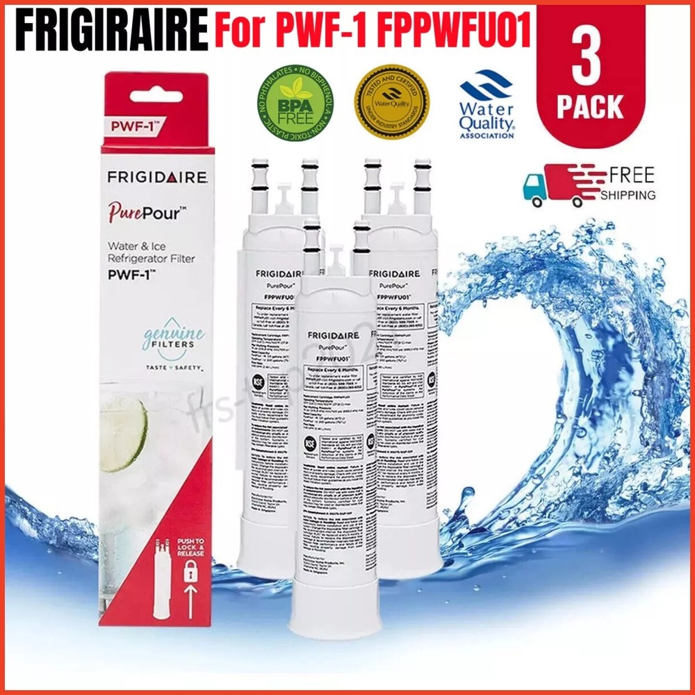 NEW 3-Pack Frigidaire PWF-1 FPPWFU01 Refrigerator PurePour Water &Ice Filter