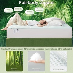 Cooling Gel Infused Queen Memory Foam Mattress Pad for Ultimate Back Pain Relief