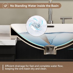 HOROW 18”x13” Drop in Bathroom Sink Semi Recessed Ceramic Vessel with Overflow