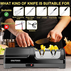 Knife Sharpener, Professional 2-Stages Eleltric Knife Sharpeners with Diamond Ab
