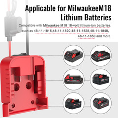 2 Pcs Power Wheel Adapter Compatible With Milwaukee 18V Battery for DIY RC Car