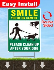 Clean UP After Your Dog Signs, 2-Pack 13″x10″ Double-Sided Pick Up After Your Do