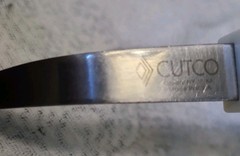 CUTCO Stainless 17KA Pearl White Handle Glossy Spoon 12.5 In