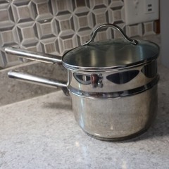 Endurance Stainless Steel Double Boiler Pot with Glass Lid, Pre-owned