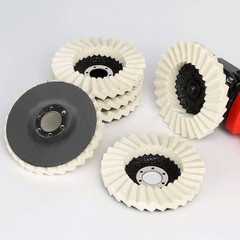 6Pcs Wool Polishing Wheel Buffing Pads Flap Disc For Metal Wood Angle Grinder