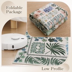 Floral Boho Beige Washable 3×5 Bathroom Entrance Rugs Indoor, Non Slip Flower…
