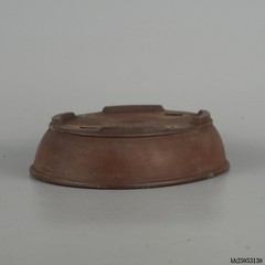 Shohin Bonsai Pot Shibakatsu Unglazed Brown Oval 15.3cm 6.02in Tokoname Vintage