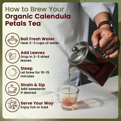 Organic Way Calendula Flower Petals – Herbal Tea | Kosher & USDA Certified