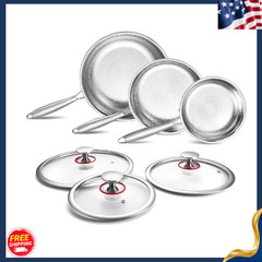 New Titanium Nonstick Frying Pan Set 8/10/12″ Hammered Induction Cookware with L