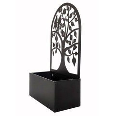 26.5″ H Metal Hanging Planter Antique Black Garden Metal Wall Decor