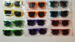 12PCS Pixel Sunglasses – Assorted Colors, Fun Party Favors for Kids Teens Adults