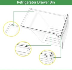 [2 Pack] 240337103 Refrigerator Crisper Drawer Bin for Frigidaire Kenmore (Read)