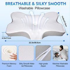 Cervical Pillow for Neck Pain Relief,Orthopedic Neck Support Pillow for Side