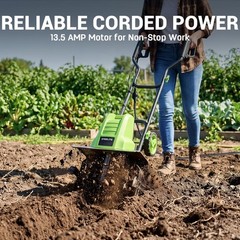 STEELITE 16″ Corded Electric Tiller 13.5 Amp Garden Cultivator Soil Prep