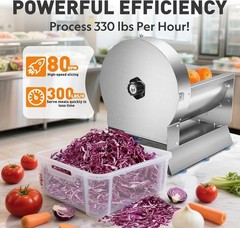 Commercial Vegetable Slicer Electric Manual Fruit Cutter Adjustable 0-13mm
