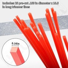 20 Pack .155 x 18.5 Trimmer Line HeavyDuty Replacement for Wheeled String Trimm