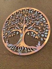 Heat Colored Tree of Life Metal Wall Hanging – Outdoor Garden Decor