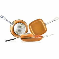 Simple & Co Oven Safe 20 Pieces Copper Infused Ceramic Nonstick Cookware Set