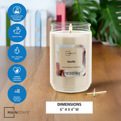 Mainstays vanilla scented single-Wick Large Glass Jar candle 20 oz…