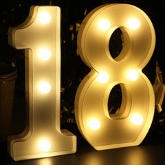 7.88 Inch Light Up Numbers 18 Sign Happy 18th Birthday Party Table Decor