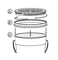7 Gallon Food Grade Bucket Pail BPA Free with Air Tight lids Red (Pack of 2)