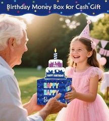 Birthday Money Pull Box Cash Gift Surprise DIY Money Holder with Happy birthday