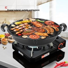 Grill Pan with Revolving BBQ Plate disc Asador Griddle Pan for Gas Stove Top