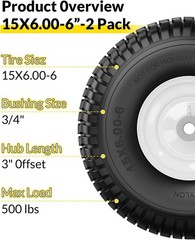 15X6.00-6Nhs Lawn Mower Tires and Wheels, Riding Lawn Mower and Garden Tractor F