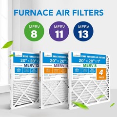 4 Pack 20x20x1 Air Filter MERV 13 Electrostatic Pleated HVAC Furnace Air Filter