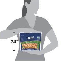 Fisher Chef’s Naturals Chopped Walnuts 1 Lb, 100% 16 Ounce (Pack of 1), Brown