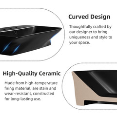 24″ Matte Black Wall Mount Bathroom Sink 4″ Centerset with Overflow & 3 Holes