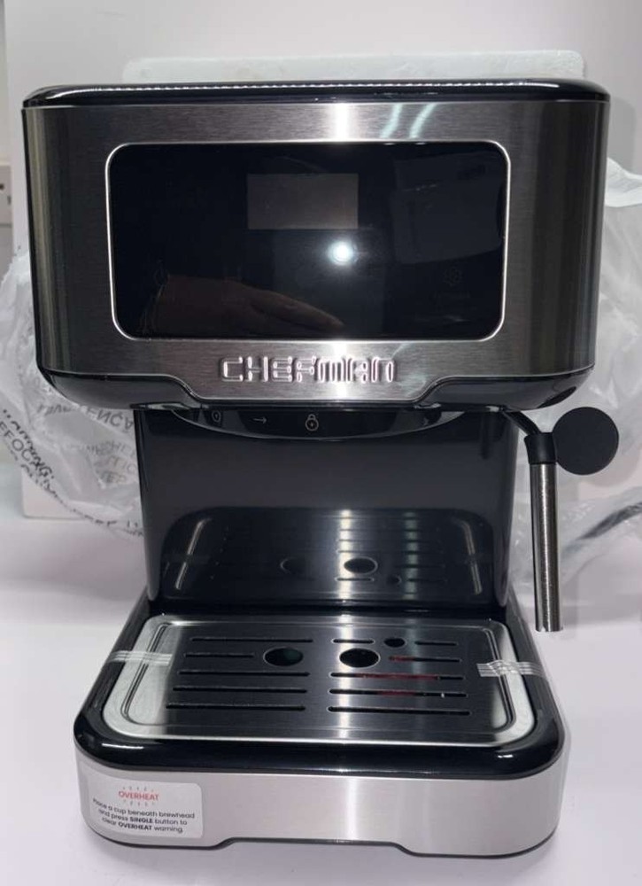 Chefman CraftBrew Espresso Machine, 15-Bar Pump Digital Espresso Maker w/Steam W