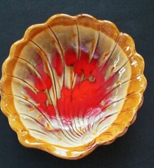 Vintage MCM California Pottery Drip-Glazed Candy Dish (Nuts/Soap/Trinkets) USA