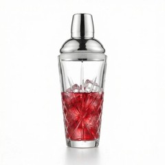 18.5oz Crystal Cut Glass Cocktail Shaker with 0.5/1/1.5oz Lid Jigger #304 Steel