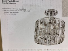 Home Decorators Kristella 12.5 in. 3-Light Chrome Semi Flush Mount New