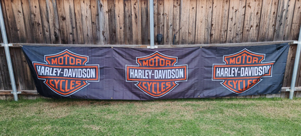 3′ x 15′ HARLEY DAVIDSON Trackside Banner Mancave Garage Flag