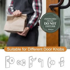 Do Not Disturb Door Hanger Sign – Available Please Knock Sign Double Green