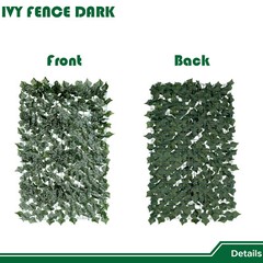 58in Artificial Faux Ivy Leaf Privacy Fence Screen Hedge Decor w/Mesh Backing