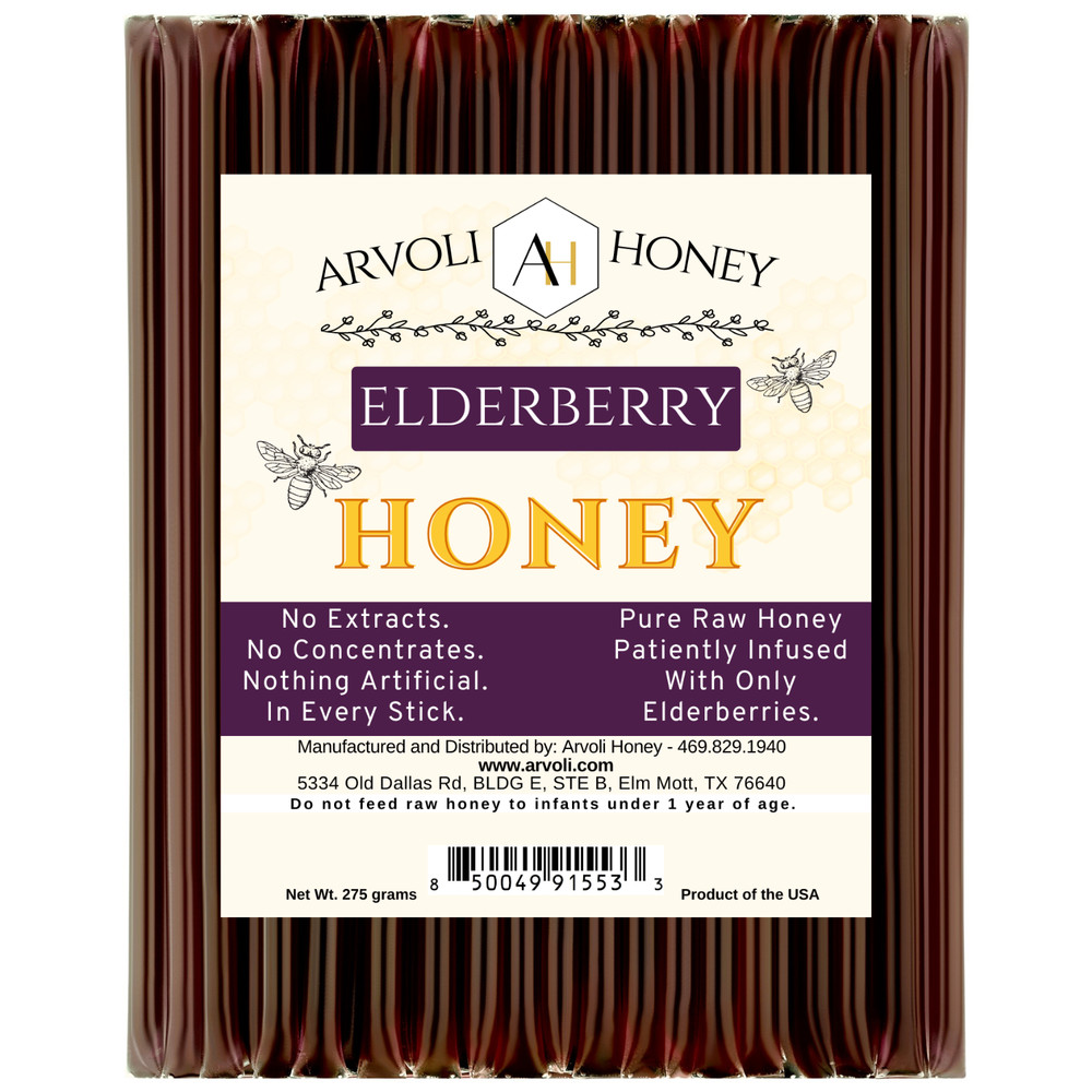Elderberry infused Honey Sticks (50 pack) – ALL Natural