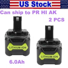 2 PACK 6.0Ah 18V Lithium-Ion Battery For RYOBI P109 P108 P107 One+ Plus RB18L50