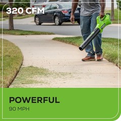 Greenworks Axial Blower 24V Cordless 90 MPH Battery and Charger Included 24B315
