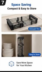 Adjustable Stainless Steel Sink Dish Drying Rack Expandable 8-18.5” Kitchen Orga