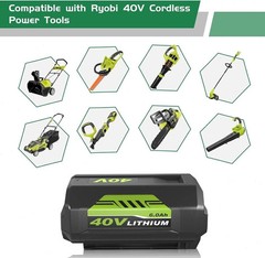1~6PACK 8.0Ah Battery 40 Volt for Ryobi 40V Lithium OP40602 Battery with LED