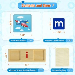 Learning Toys for 3 4 5 Years Old Kids – 116Pcs Short Vowel Letters Sorting Spel